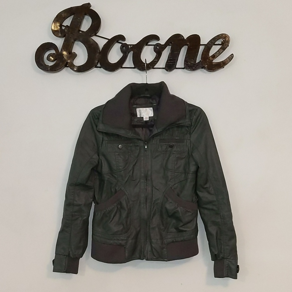 Xhilaration Gray Faux Leather Jacket